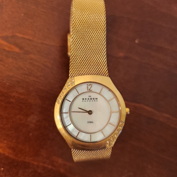 Skagen Rose Gold Mesh Watch - Picture 1 of 5